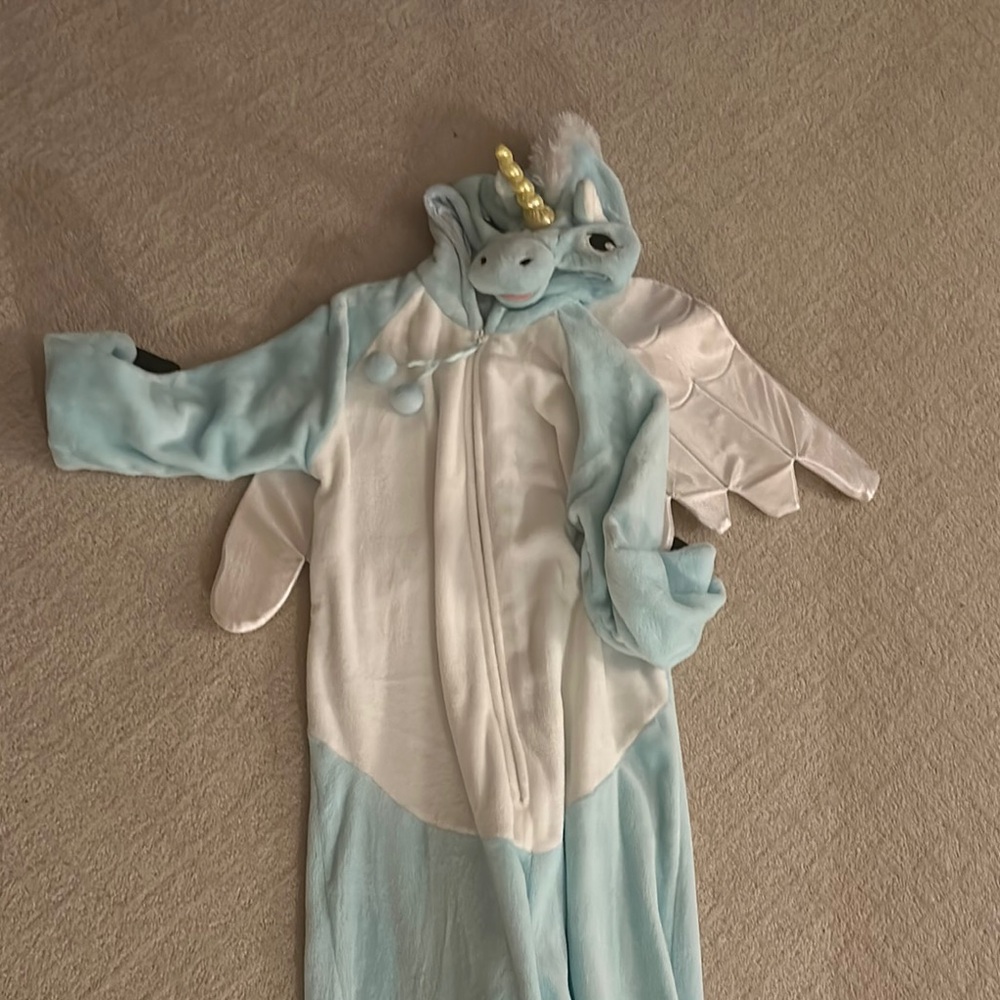 Unicorn onesie- Blue and White